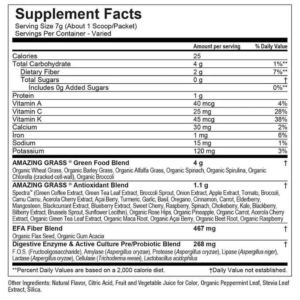 Amazing Grass Greens Blend Antioxidant Powder Sweet Berry 14.8oz 60 servings