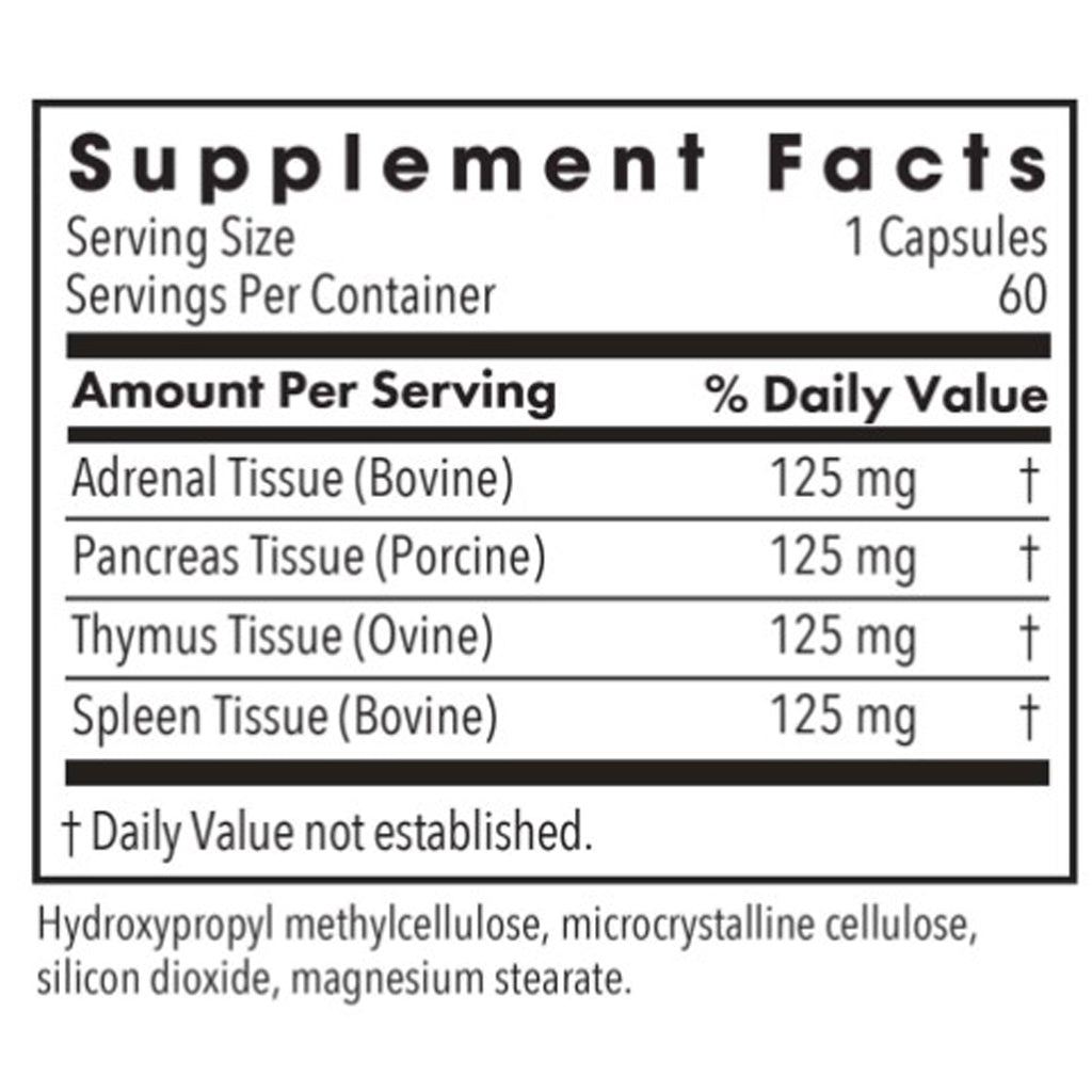 Allergy Research Group Immuno-Gland Plex Natural Glandulars 60c