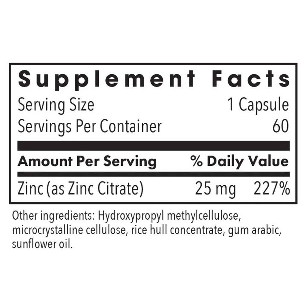 Allergy Research Group Zinc Citrate 25mg 60vc