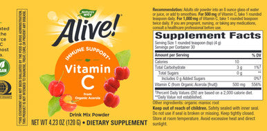 Natures Way Alive! Organic Vitamin C powder 120g