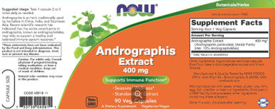 NOW Andrographis Extract 400mg 90vc