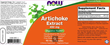 NOW Artichoke Extract 450mg 90vc