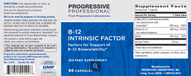 Progressive Labs B-12 Intrinsic Factor 60c