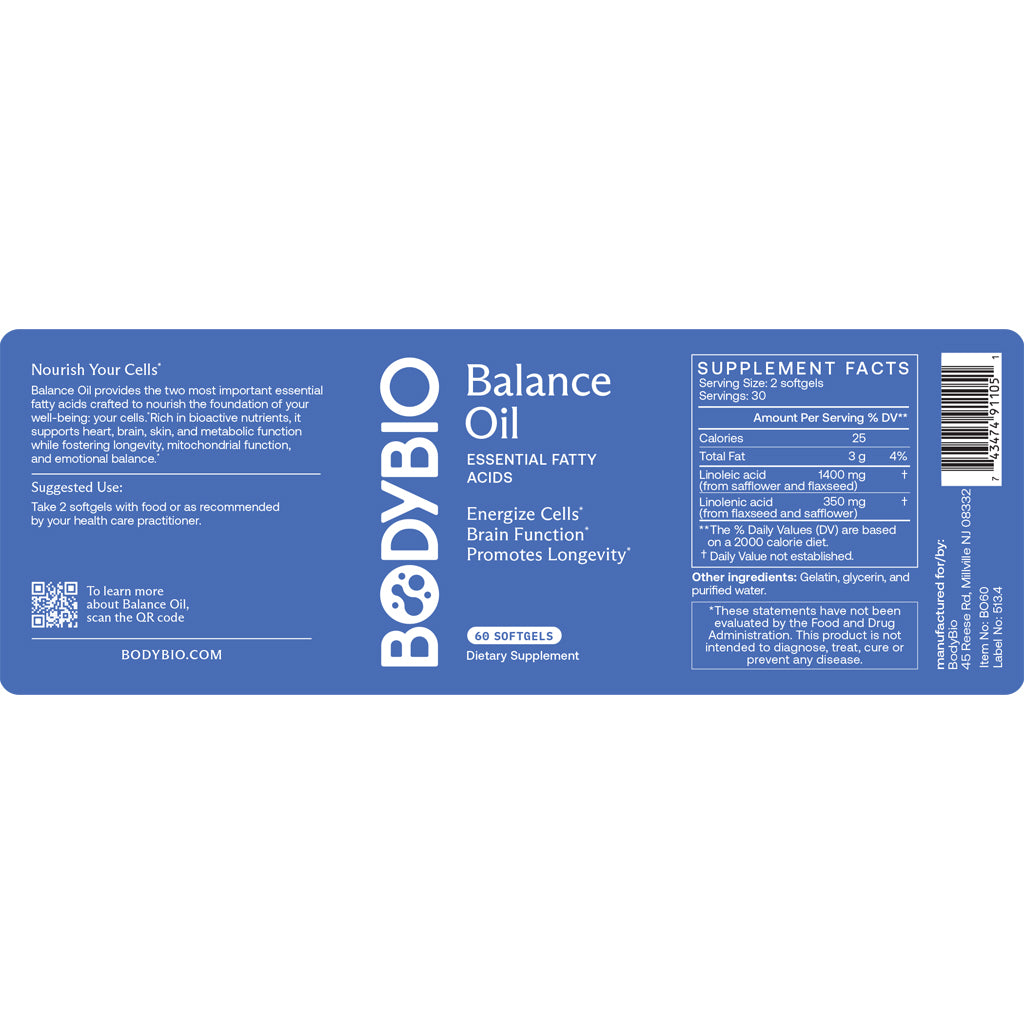 BodyBio Balance Oil 60sg