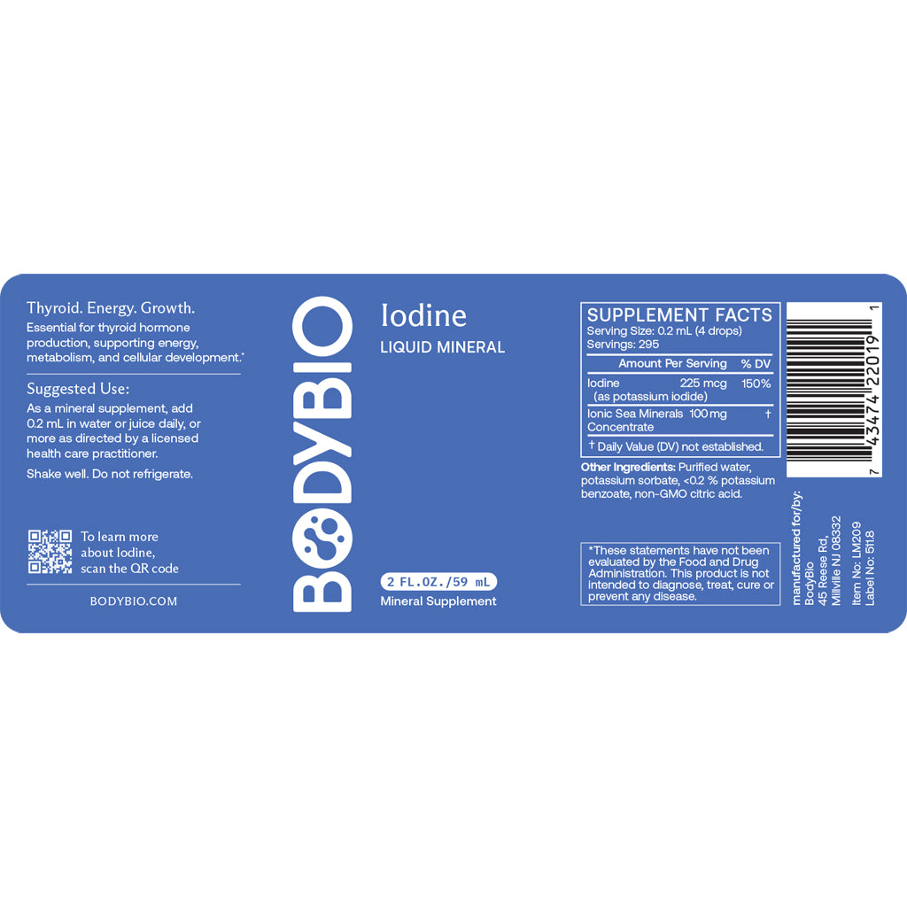 BodyBio Iodine Liquid Mineral 2oz.