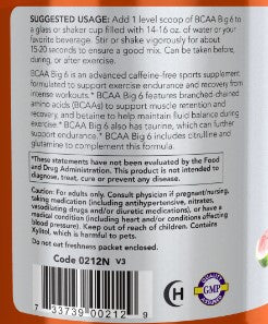 NOW BCAA Big 6 Powder Watermelon 600g.