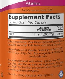 NOW Biotin 1000 mcg 100vc