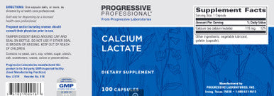 Progressive Labs Calcium Lactate 115mg 100c