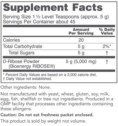 Protocol for Life Balance D-Ribose Powder 8 oz.