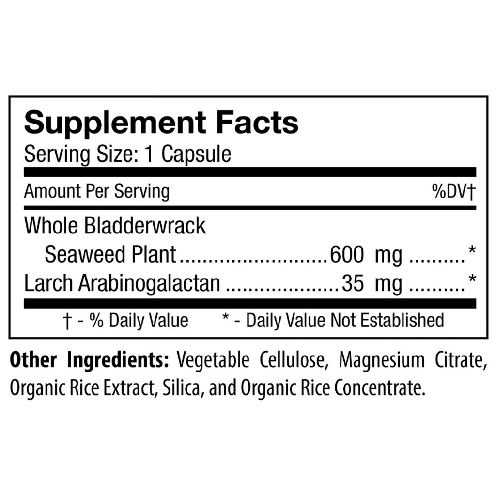 D'Adamo Fucus Plus, metabolic balance, thyroid health, ingredient label, seaweed