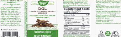 Natures Way DGL Sugar Free Chewable 100T