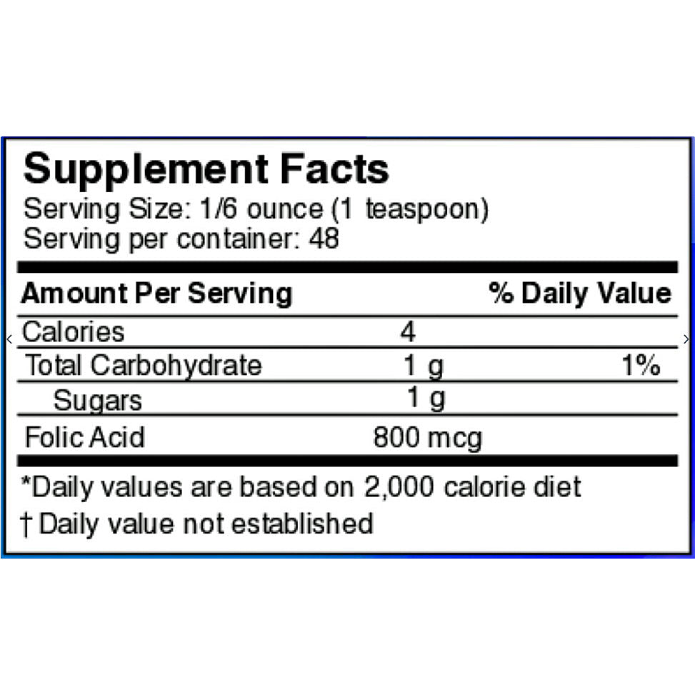 Supplement facts label with nutritional information on a white background