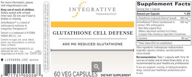 Integrative Therapeutics Glutathione Cell Defense 60c