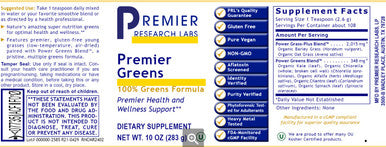 Premier Research Labs Greens Powder, Premier 10 oz