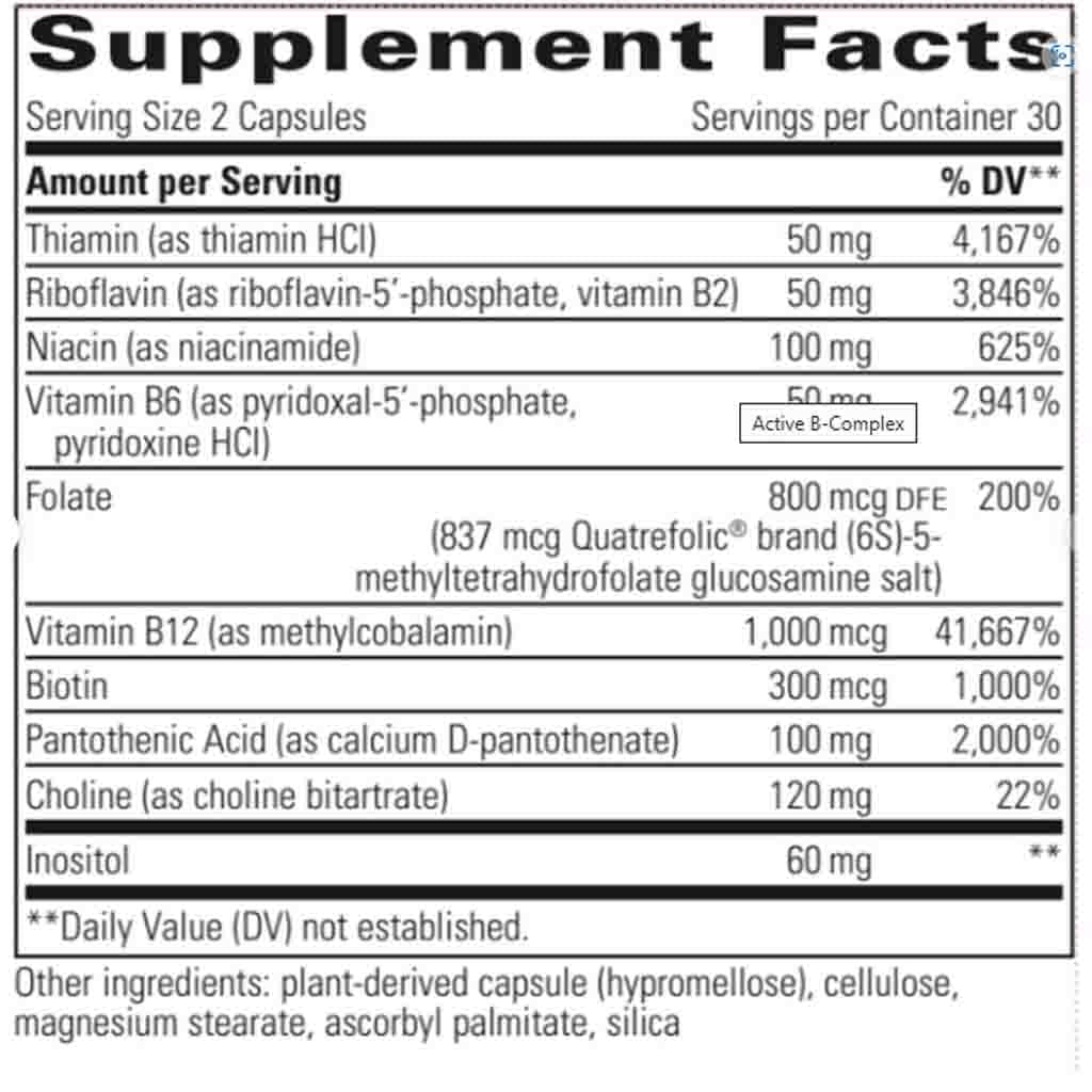 Integrative Therapeutics Active B-Complex 60vc