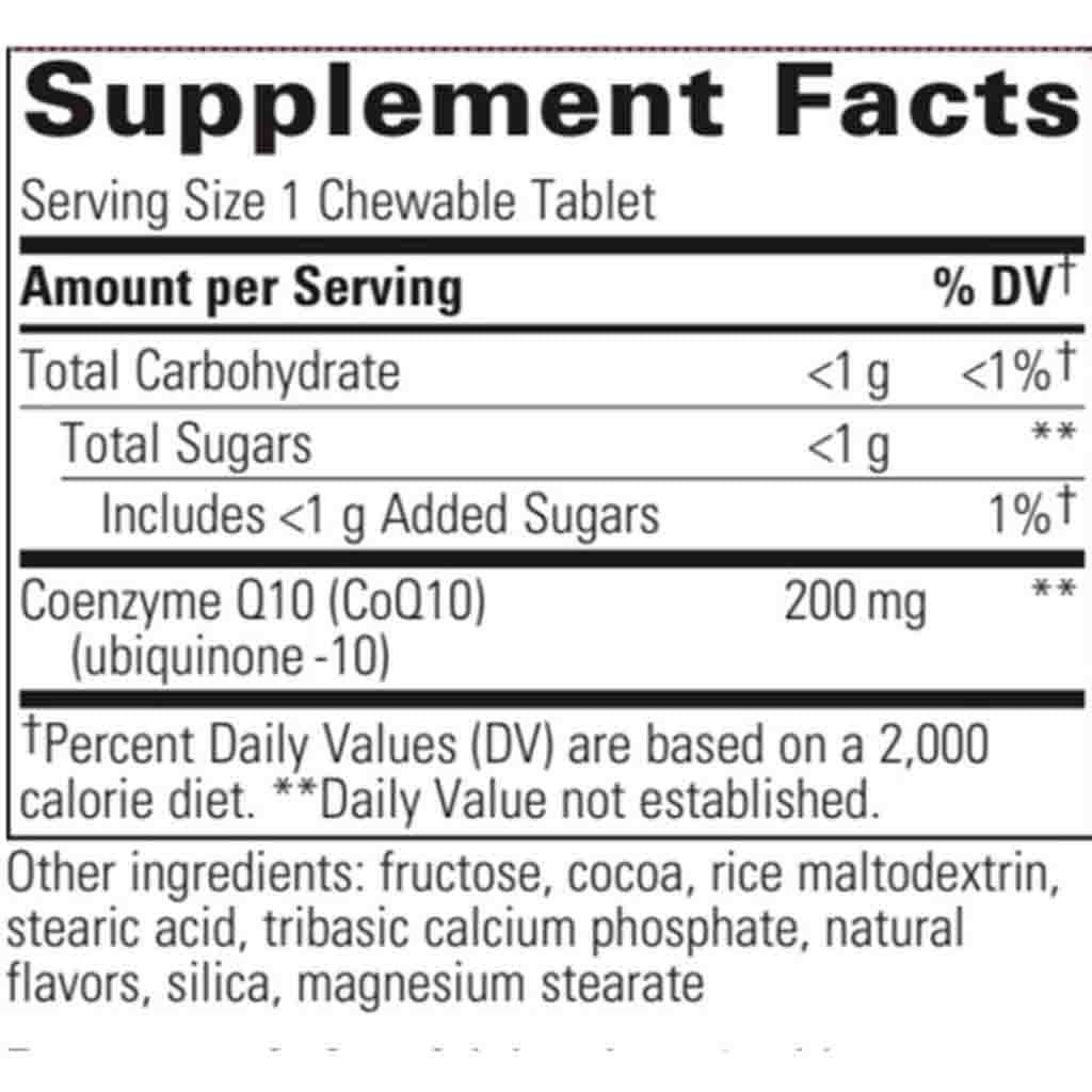 Integrative Therapeutics Vitaline CoQ10 200mg Chocolate 30 Chewable Wafers