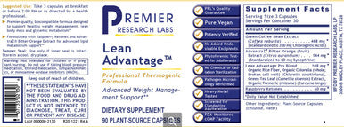 Premier Research Labs Lean Advantage 90 plant-source capsules