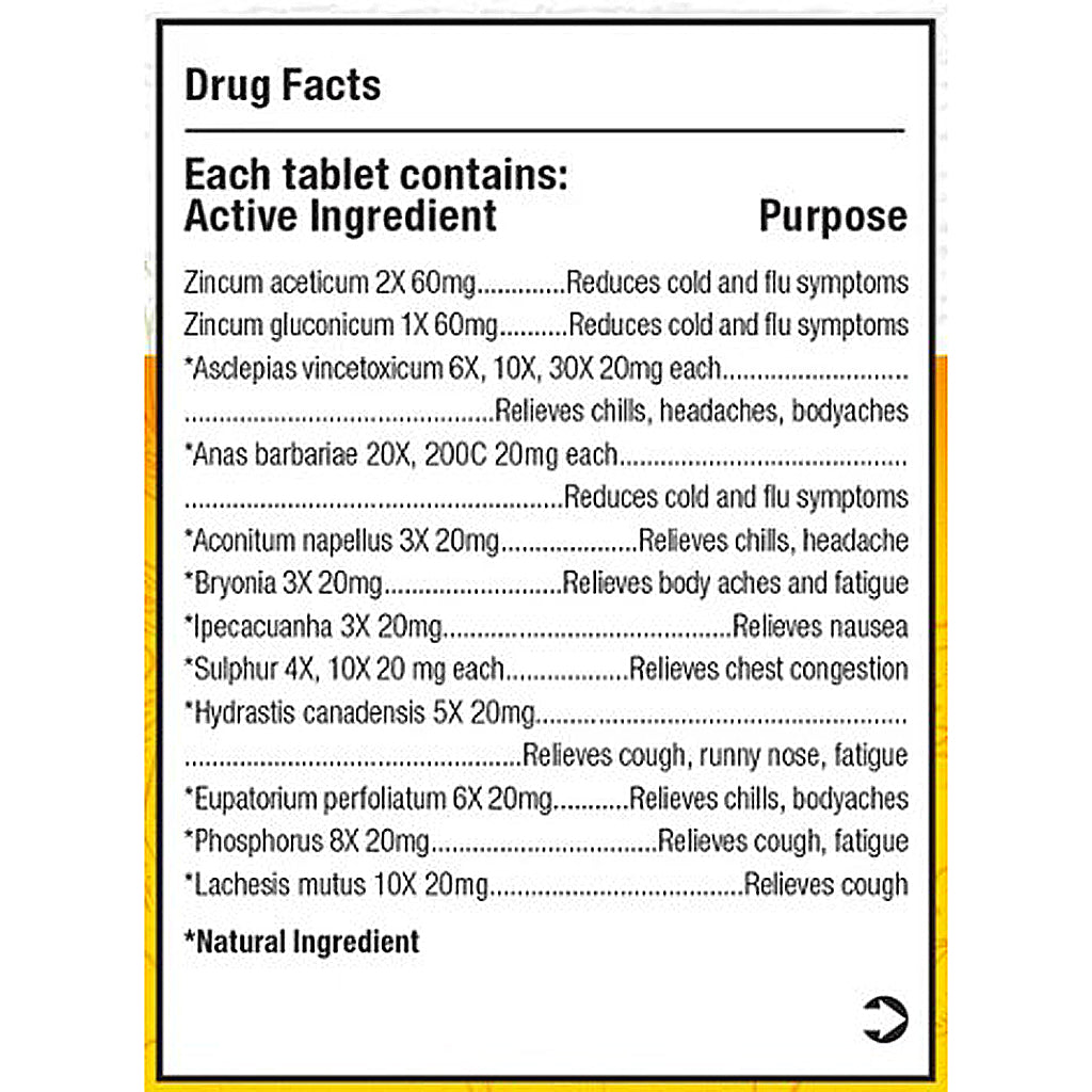 MediNatura Reboost Cold & Flu Zinc+10 60 Tabs