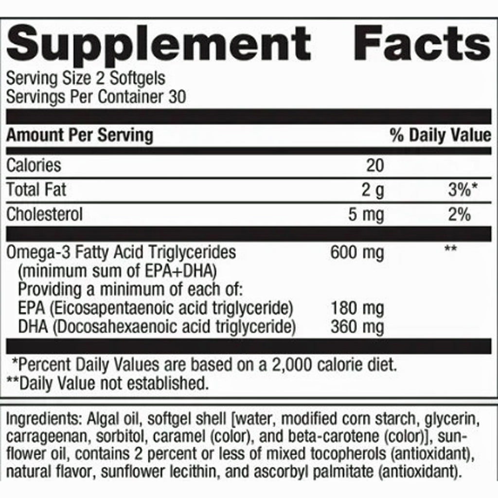 Metagenics OmegaGenics Algae Omega-3s 300mg 60sg
