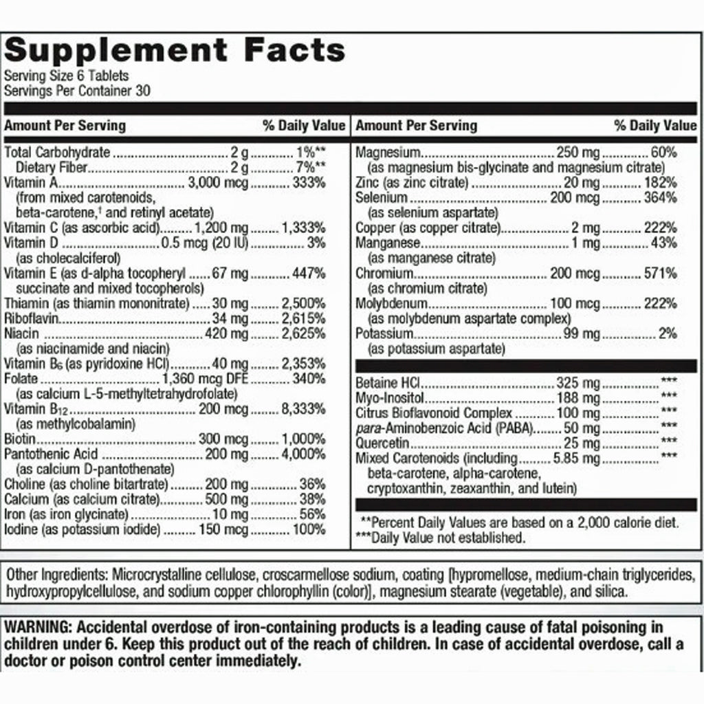 Metagenics Multigenics with Iron 180T