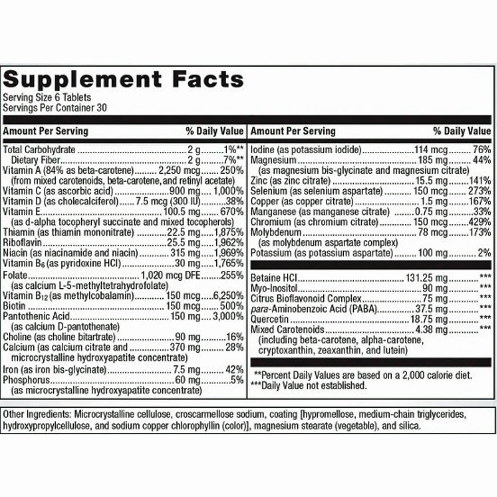 Metagenics Multigenics Intensive Care Multivitamin with Iron 180t