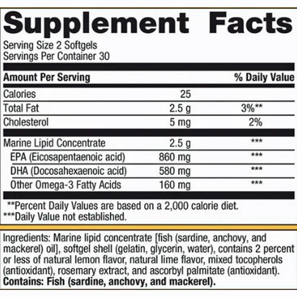 Metagenics OmegaGenics Fish Oil EPA-DHA 720 Lemon Lime 60sg