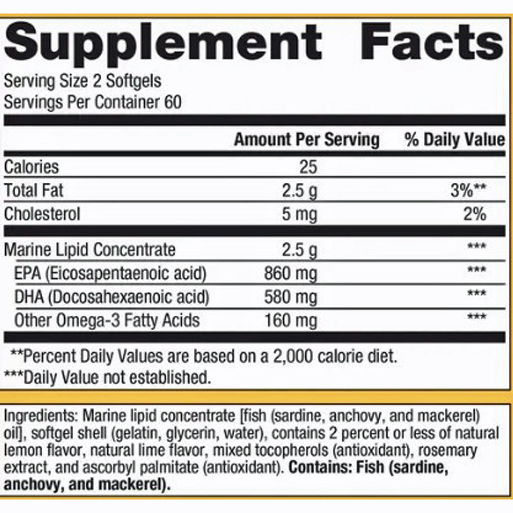 Metagenics OmegaGenics Fish Oil EPA-DHA 720 Lemon Lime 120sg