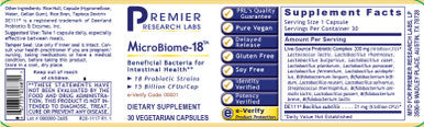Premier Research Labs MicroBiome-18 30 vegetarian capsules
