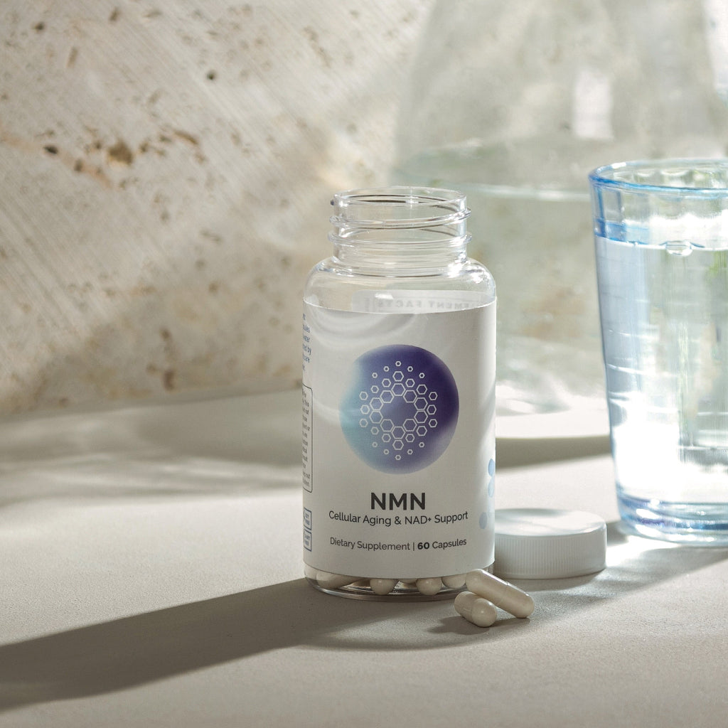 InfiniWell NMN supports healthy aging, product label, cognitive function, cellular function, promote metabolic health
