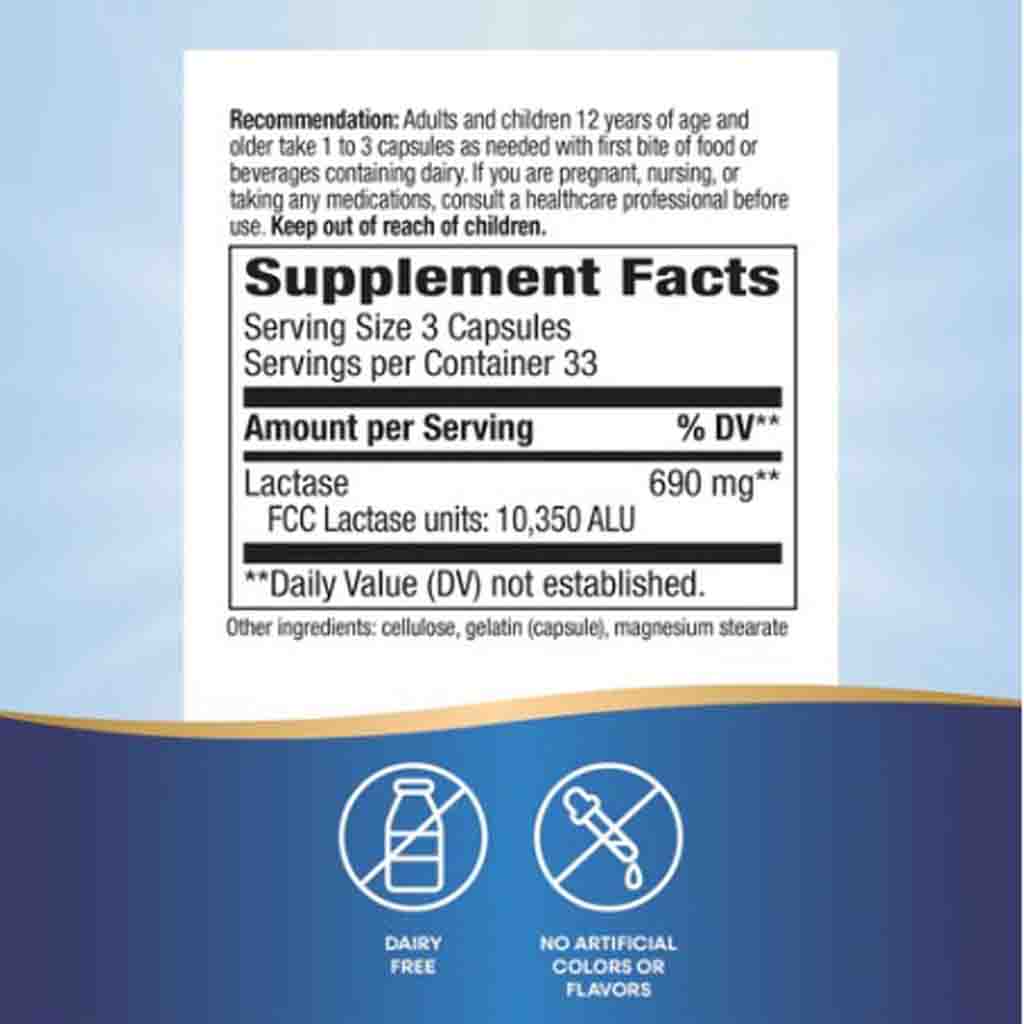 Natures Way Lactose Defense Digestive Enzymes (formerly Lactase Enzyme) 100c