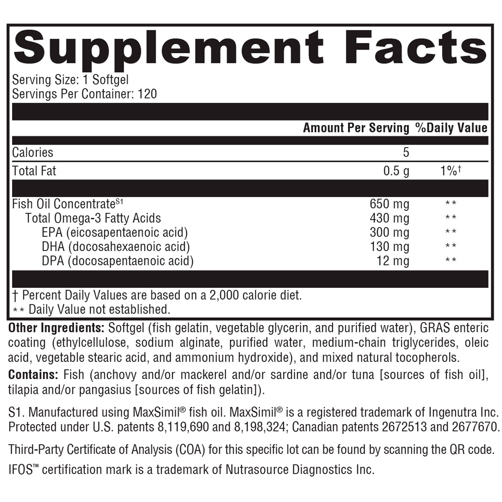 Xymogen Omega MonoPure 650 EC 120sg