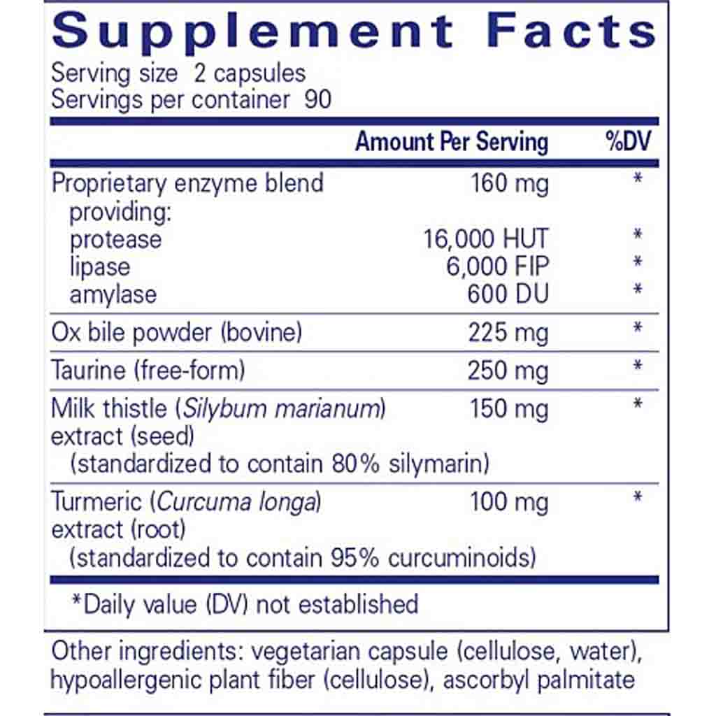 Pure Encapsulations Digestion GB 180c