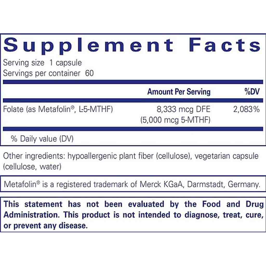 Pure Encapsulations Folate 5,000 60C
