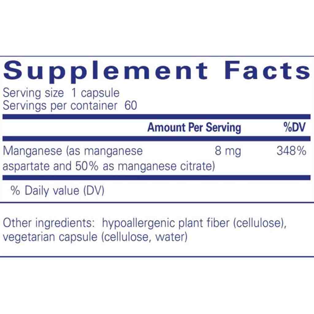 Pure Encapsulations Manganese (aspartate/citrate) 60c