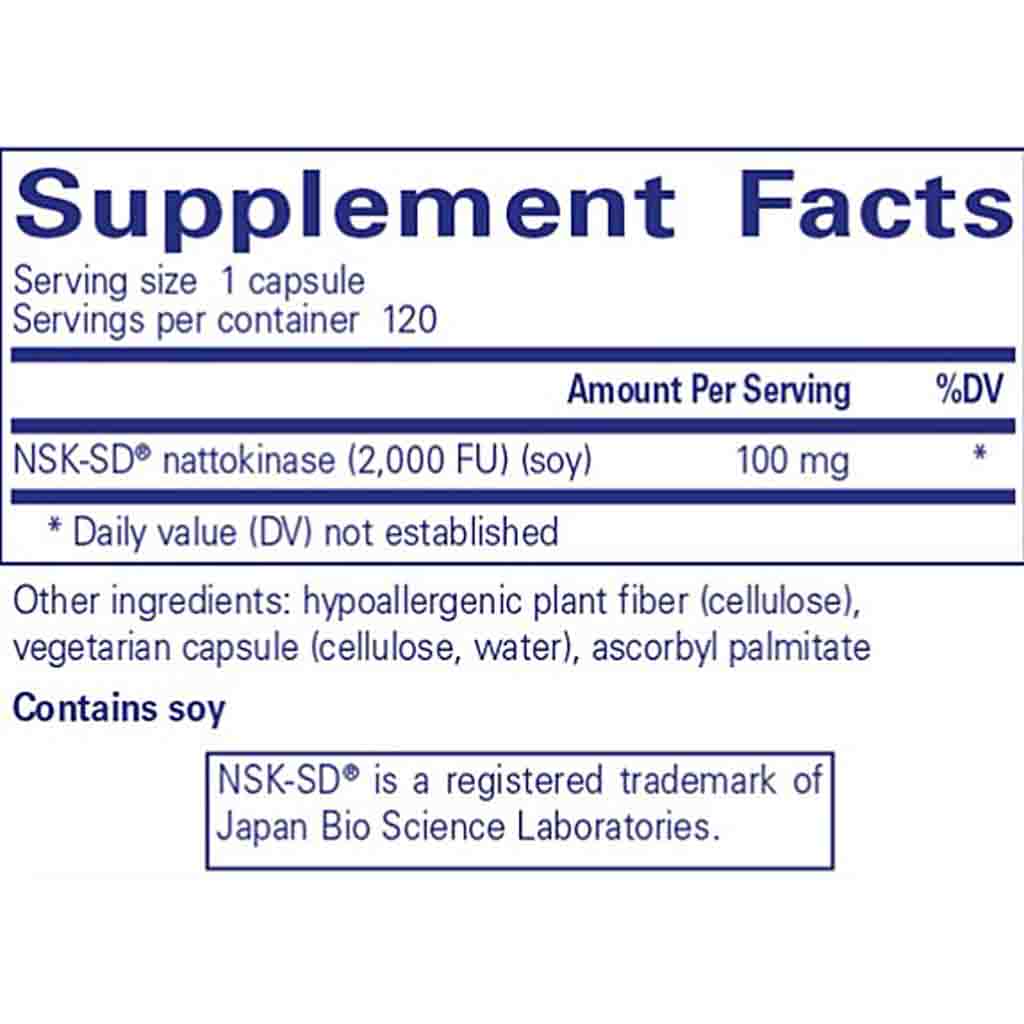 Pure Encapsulations NSK-SD (Nattokinase) 100mg 120c