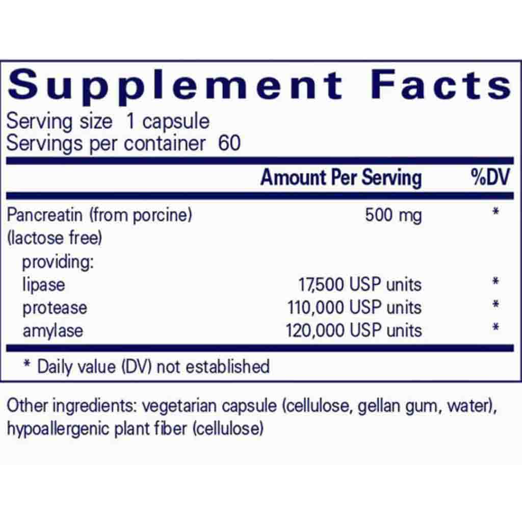 Pure Encapsulations Pancreatic Enzyme Formula 60c