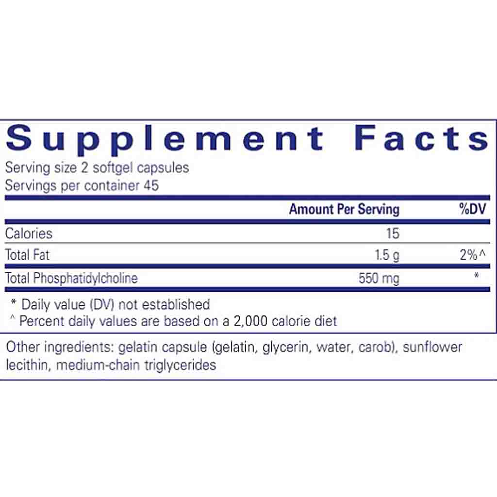 Pure Encapsulations Phosphatidylcholine 90sg