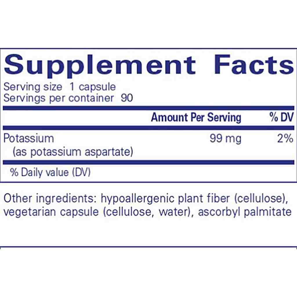 Pure Encapsulations Potassium (aspartate) 90c