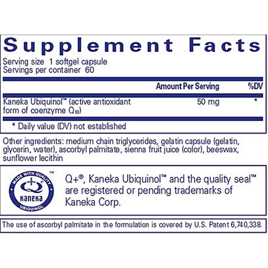 Pure Encapsulations Ubiquinol-QH 50mg 60sg