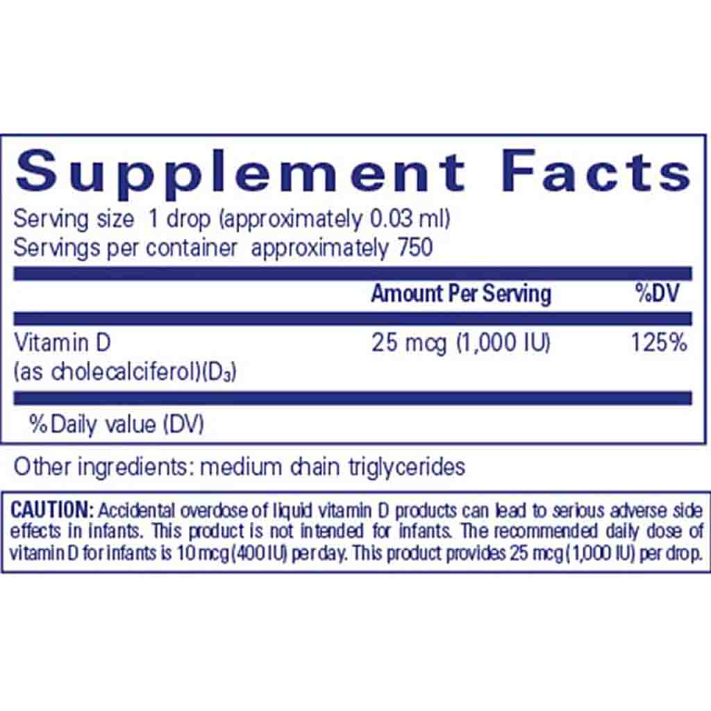 Pure Encapsulations Vitamin D3 liquid 0.75oz