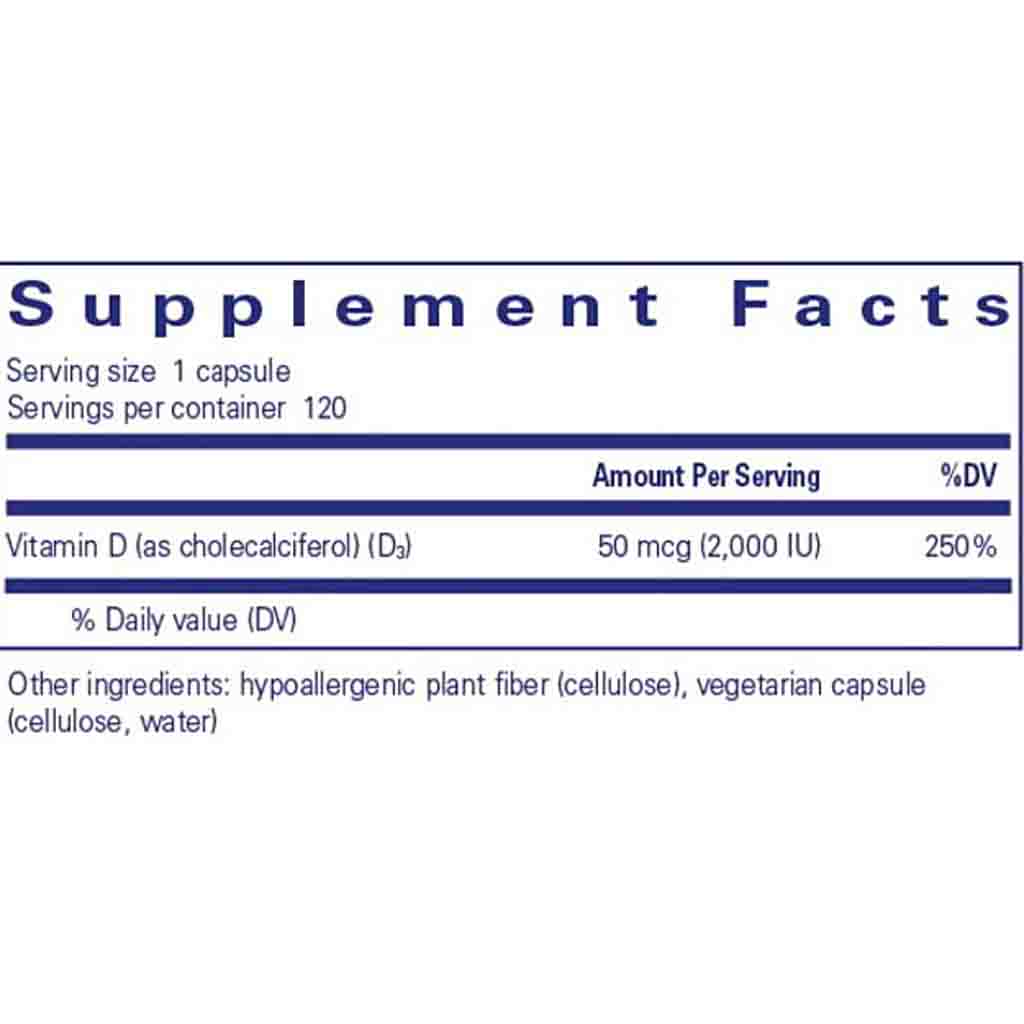 Pure Encapsulations Vitamin D3 (vegan) 120c