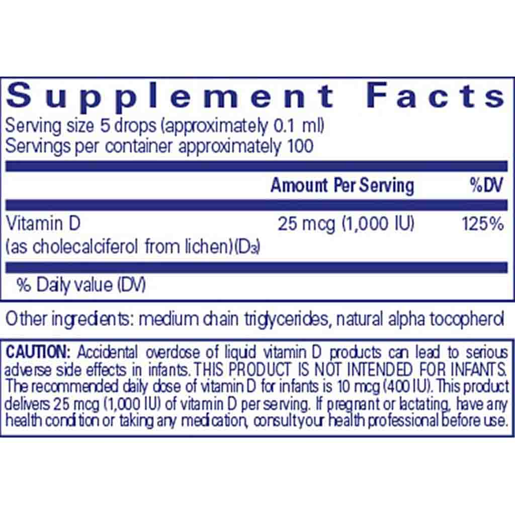 Pure Encapsulations Vitamin D3 Vegan liquid 10 ml