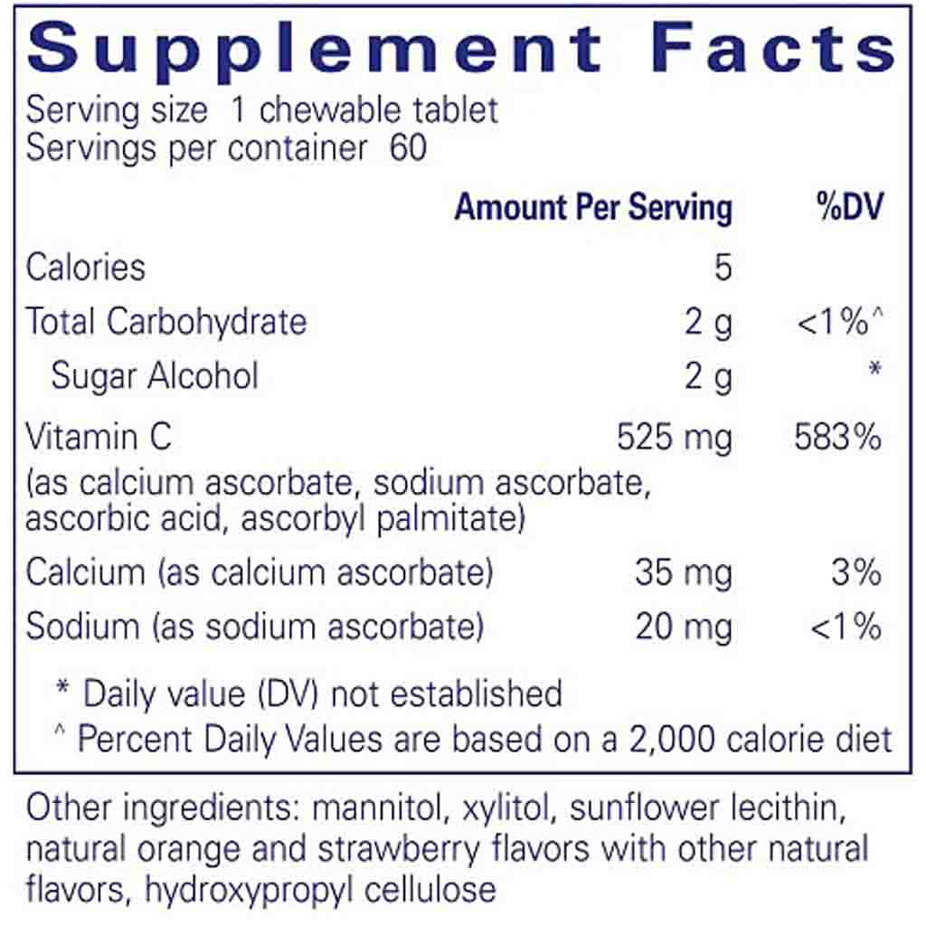 Pure Encapsulations Vitamin C Chewables 60 chewable tablets