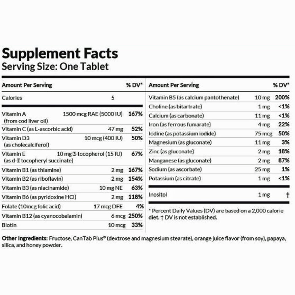 Professional Formulas Chewable Vitamin Mineral Complex 90T