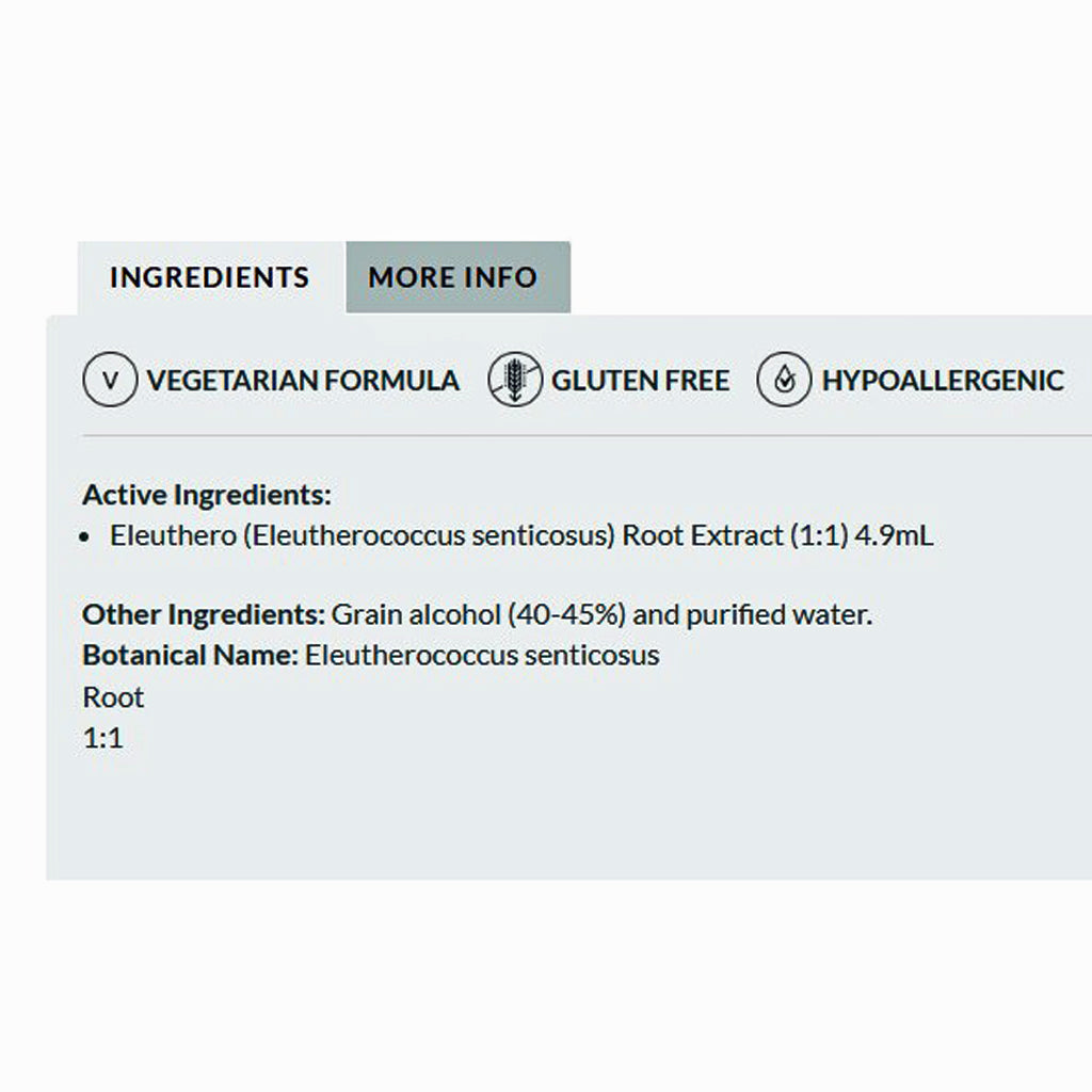 Professional Formulas Eleuthero (Eleuthero Eleutherococcus senticosus) 16oz
