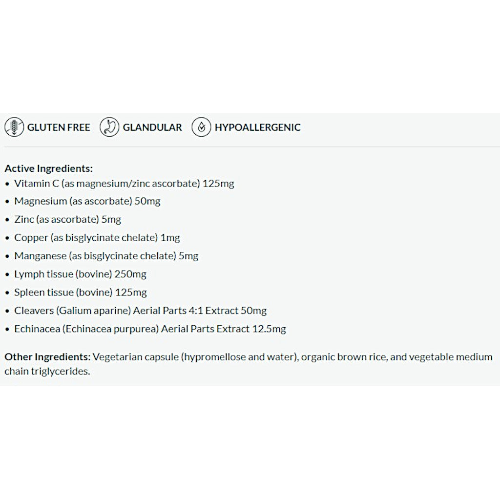 List of active ingredients and other ingredients on a white background