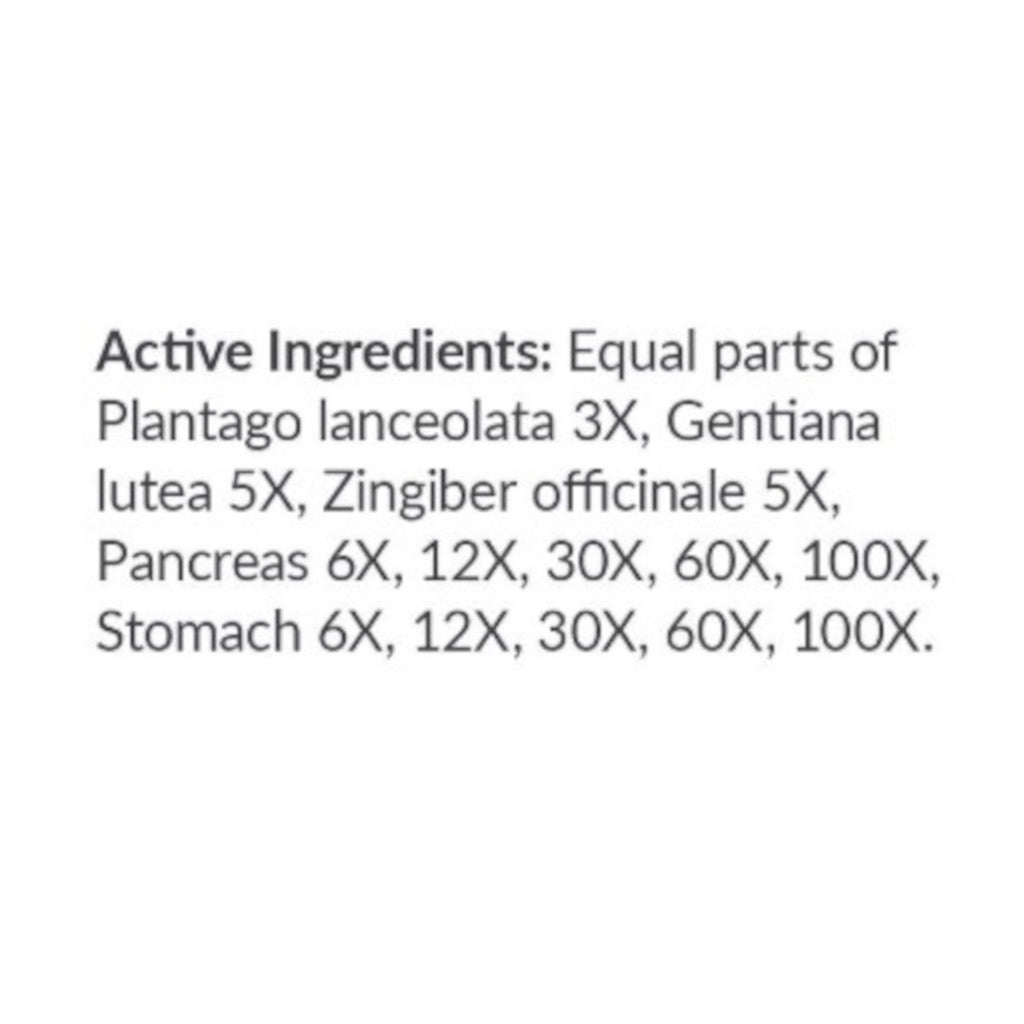 List of active ingredients with their respective potencies on a white background