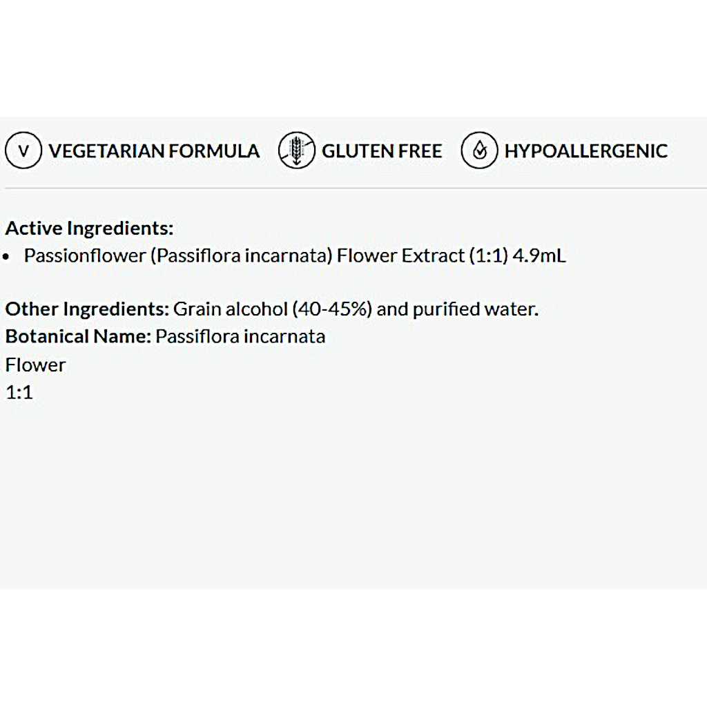 Product label with vegetarian, gluten-free, and hypoallergenic icons, followed by active and other ingredients listed.