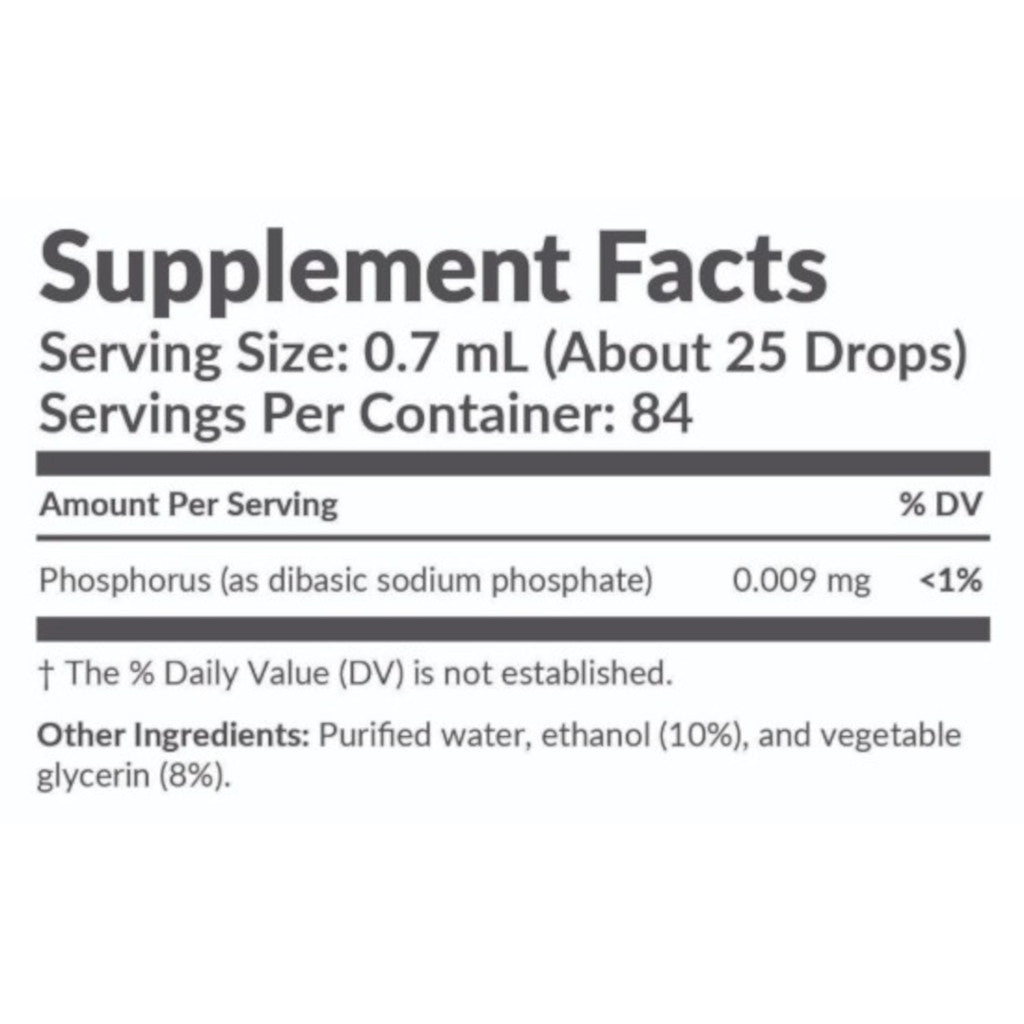 Supplement facts label with serving size, servings per container, and ingredient list on a white background.