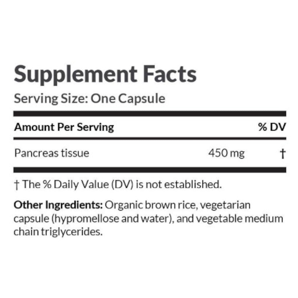 Supplement facts label with serving size and ingredient details on a white background